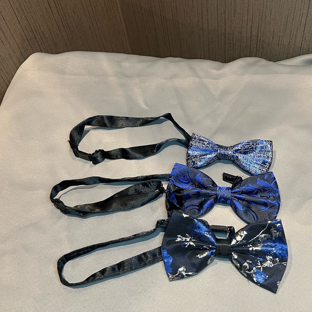 Stylish Kids Bow Tie Set - Blue and Black